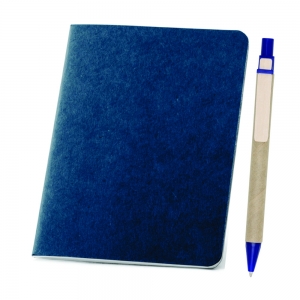 Caderneta e caneta ecológica AZUL