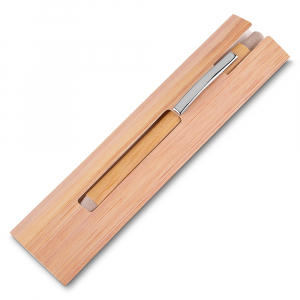 Caneta Ecológica de Bambu Personalizada com Estojo-14672