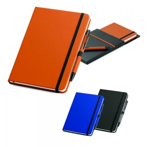 Kit de caderno e esferográfica Personalizado PRETO-93795-PRE