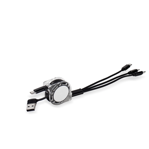 Cabo Retrátil 3 em 1 com Adaptador Personalizado-09287