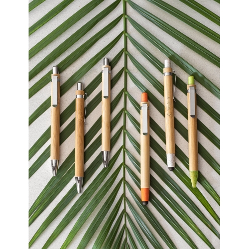 Conjunto de esferográfica e lapiseira de Bambu Personalizada-81162