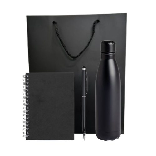 Garrafa, caderno e caneta Personalizado-17010-Kit