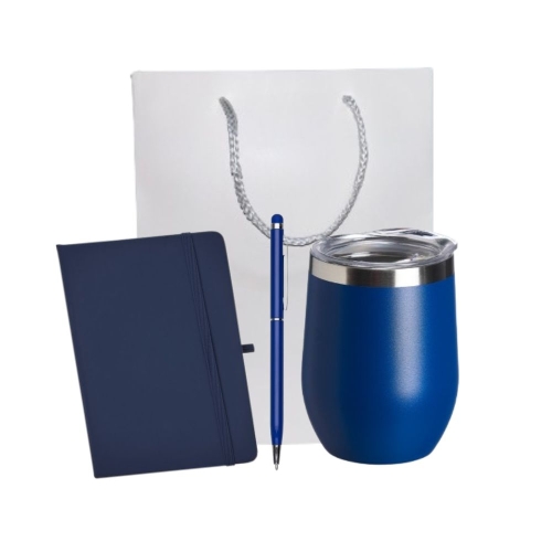 Kit Brindes Personalizado com Caneca Térmica, Caderneta e Caneta Touch -kit20207