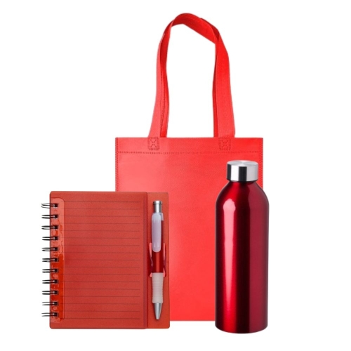Kit Brindes com Garrafa, Caderno e Sacola TNT-kit-18726A