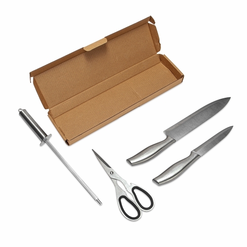 Kit Churrasco 4 Peças em Inox Personalizado para Empresas-09108