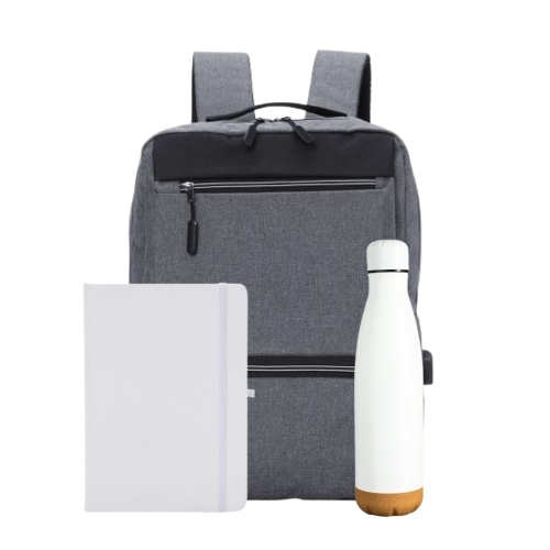 Kit Personalizado Corporativo com Mochila USB, Garrafa Térmica e Caderneta-kit-19011