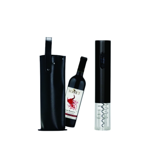 Kit Vinho Corporativo Saca-Rolhas Elétrico e Porta Vinho Premium-Kit-08148