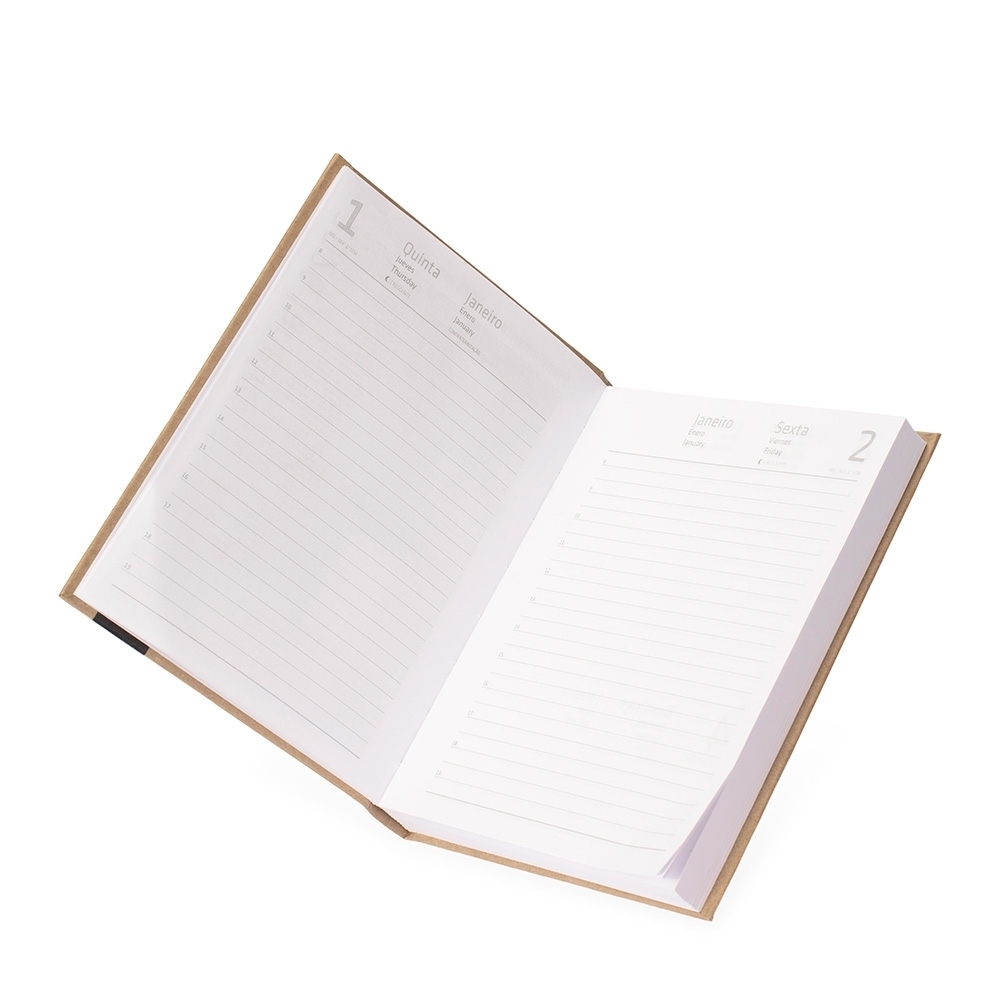 Agenda Diária 2026 Personalizada com Capa Kraft