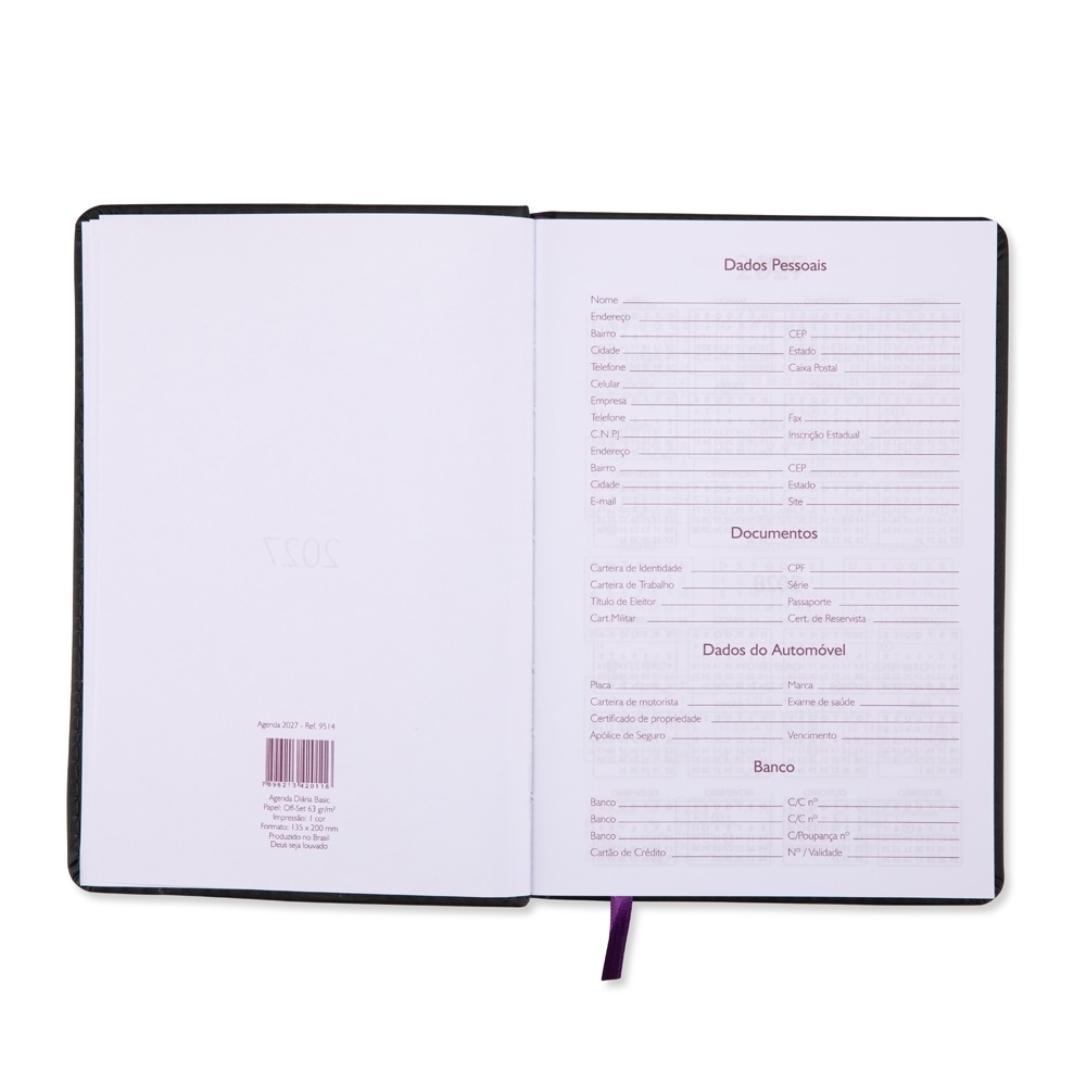 Agenda Diária 2027 Personalizada