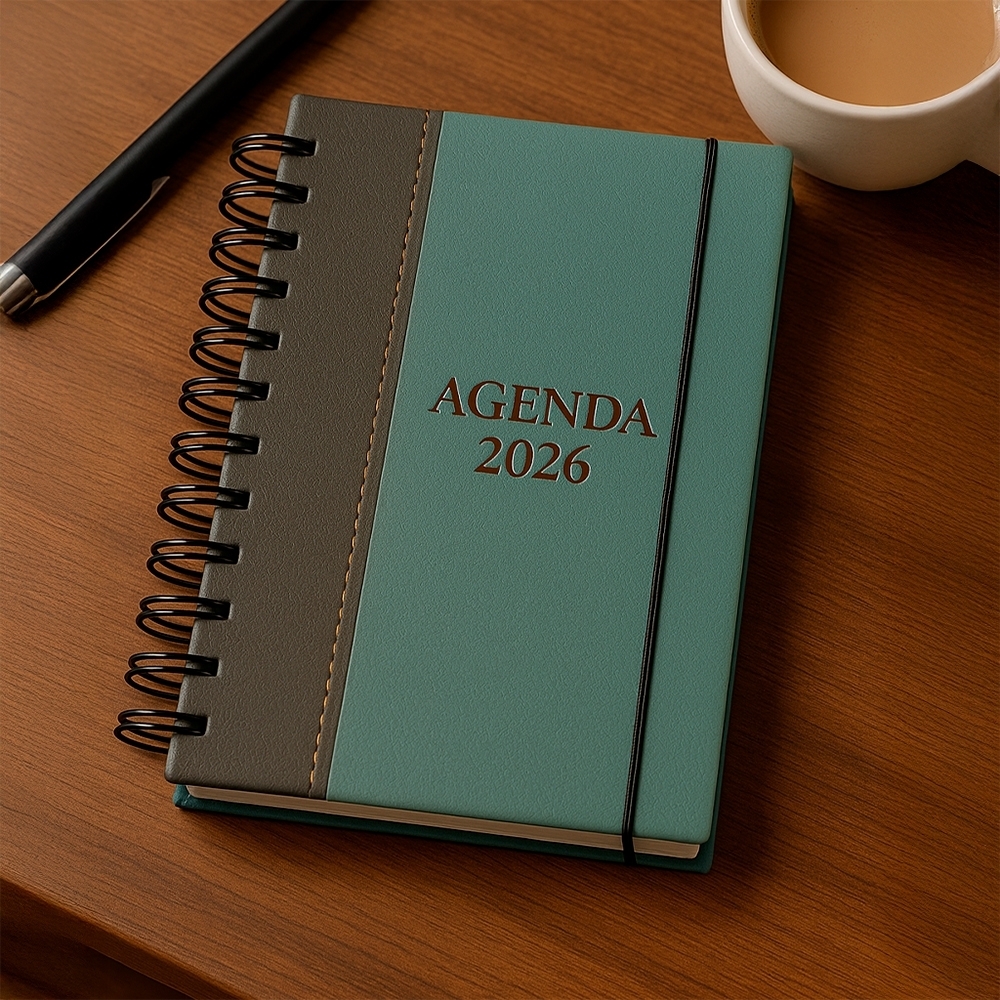 Agenda Diária Personalizada com Capa Dura e Encadernação Wire-O