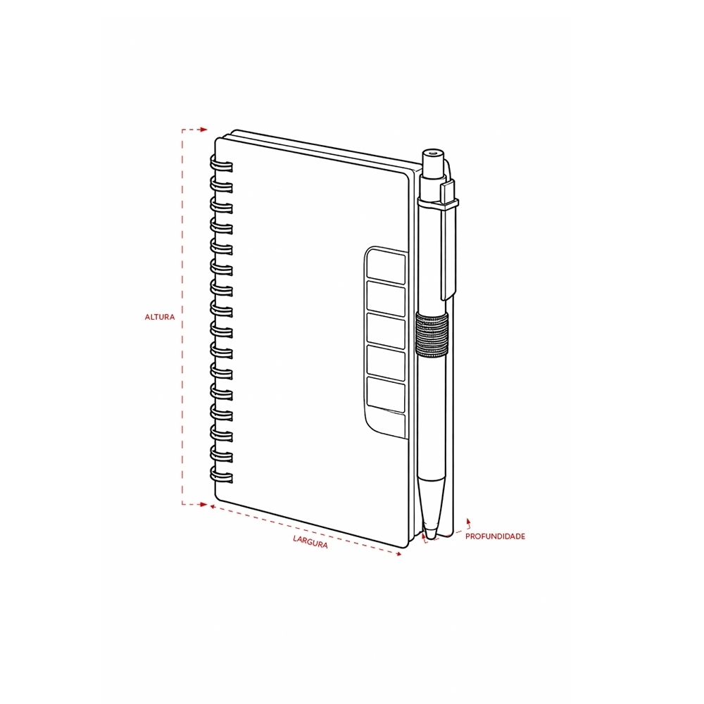 Bloco de Anotações com Autoadesivos e Caneta Personalizado