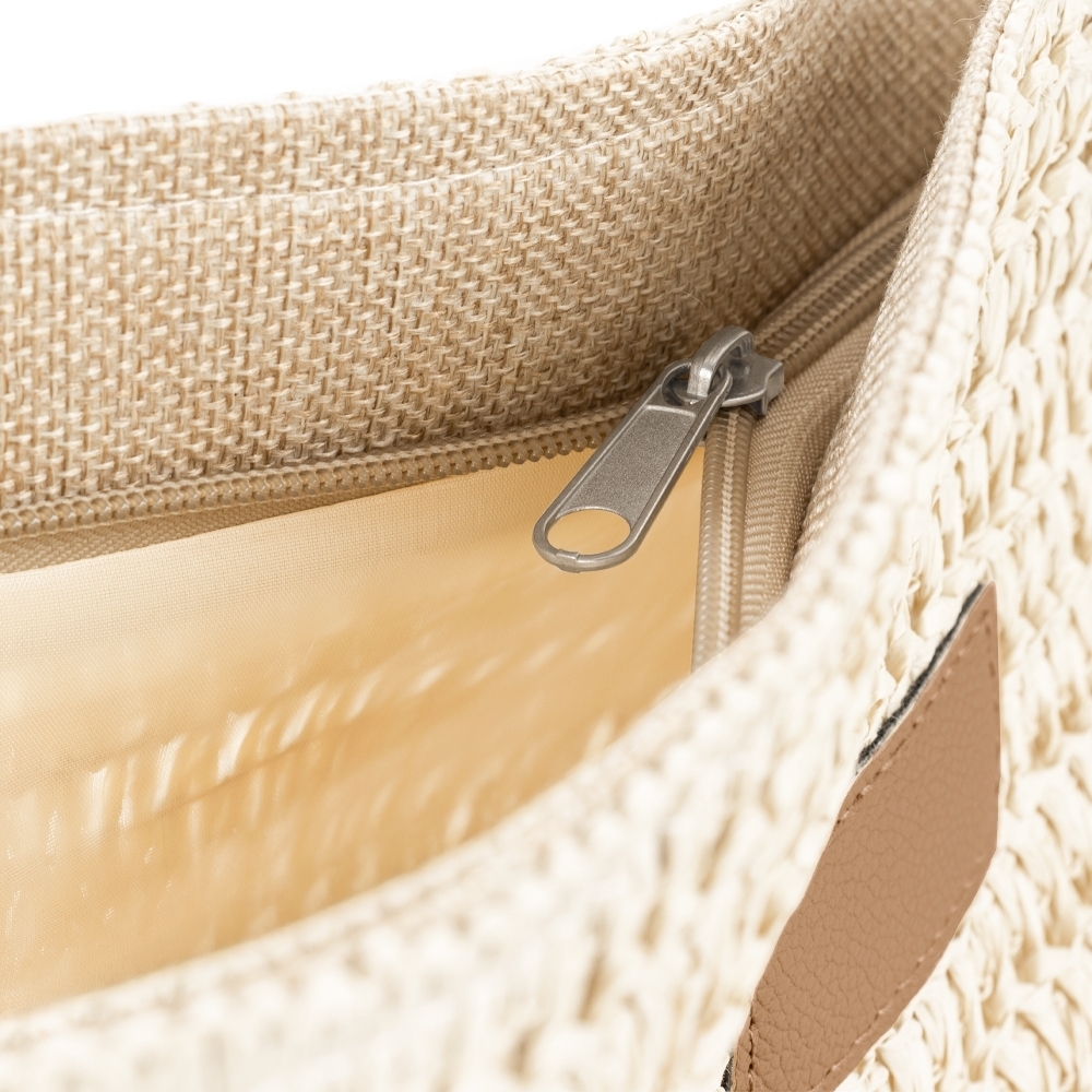 Bolsa Fibra Ecológica Personalizada com Zíper e Plaqueta em PU