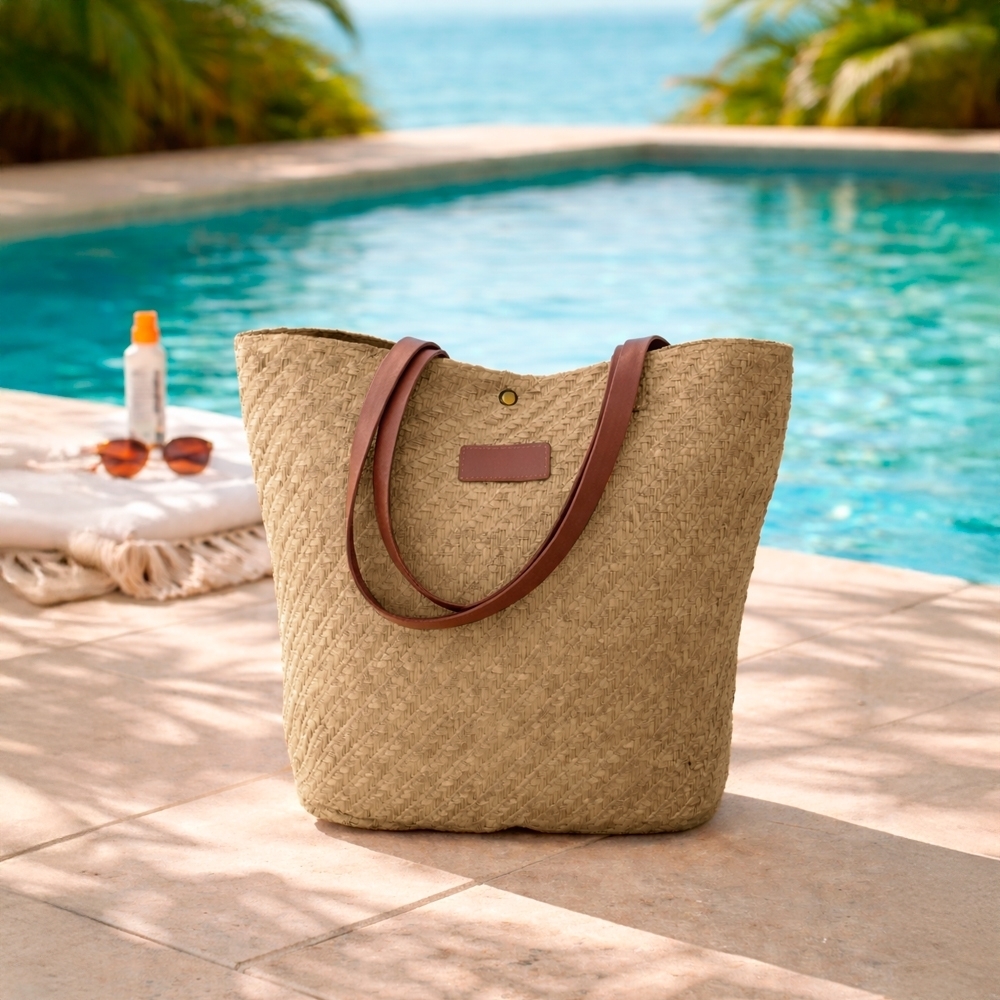 Bolsa Palha Trançada Personalizada