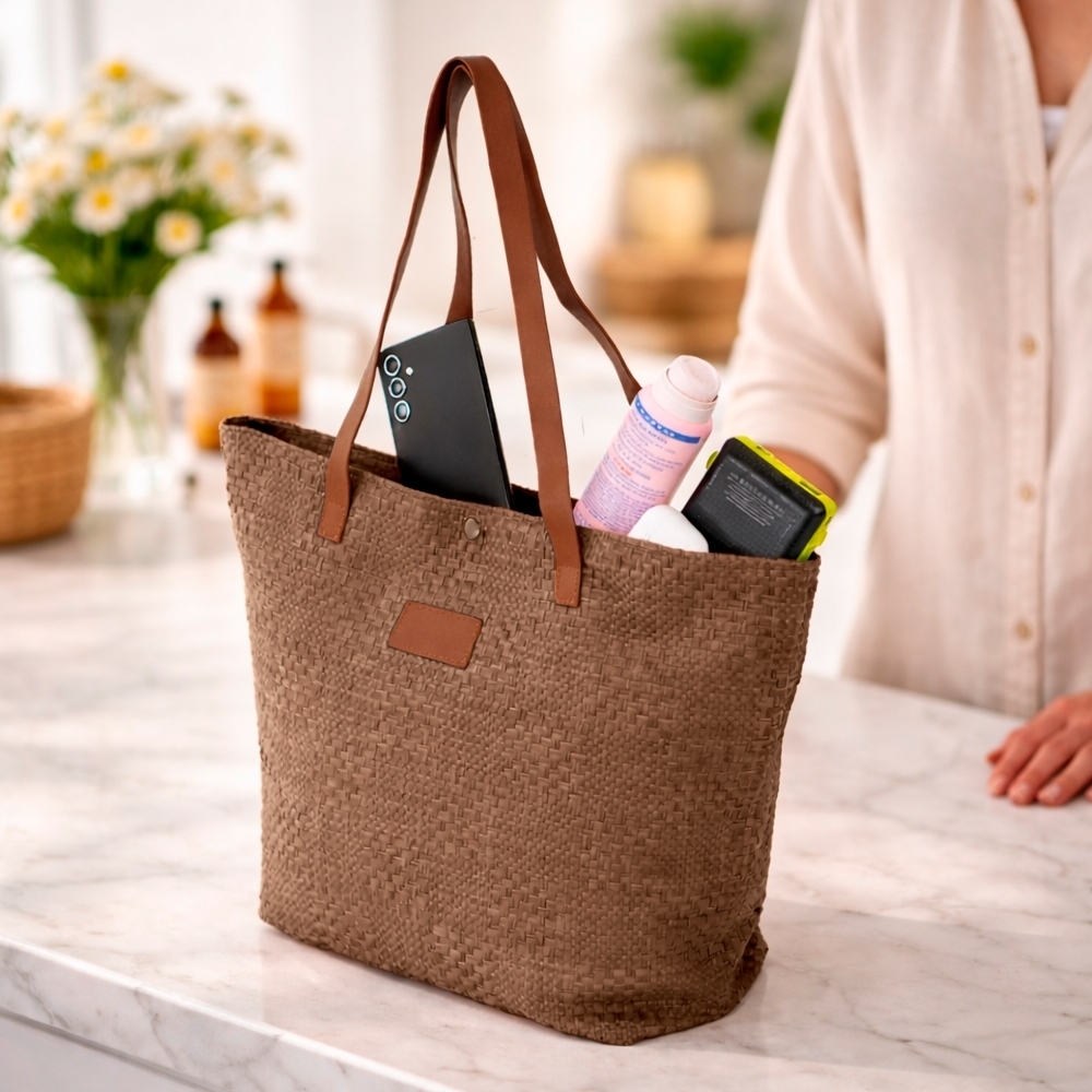 Bolsa Palha Trançada Personalizada