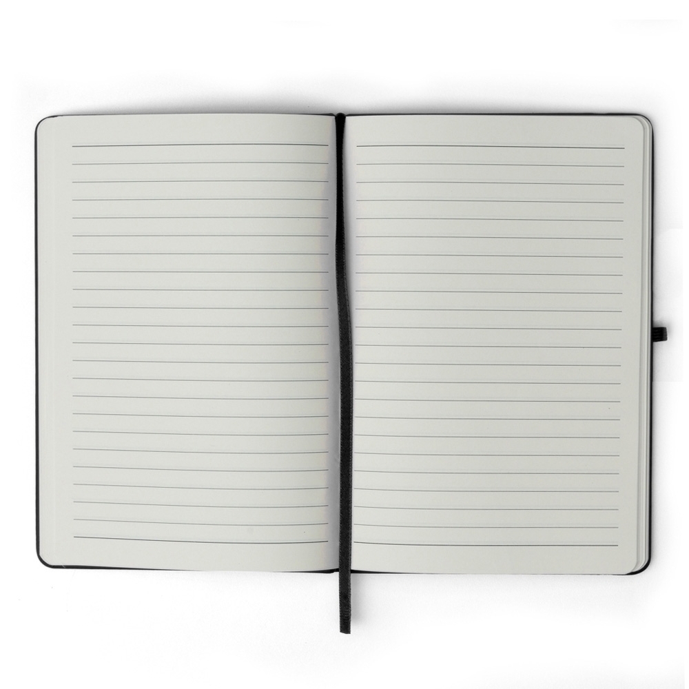 Caderneta tipo Moleskine com Porta Caneta 