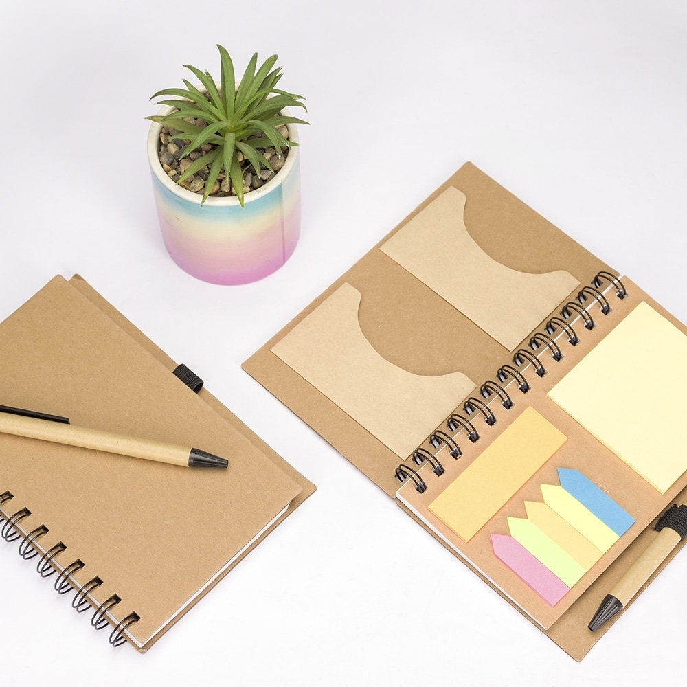 Caderno Ecológico Personalizado com Caneta e Marcadores