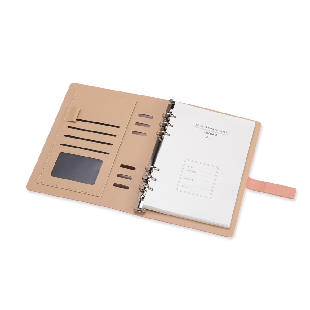 Caderno Fichário Couro Sintético Personalizado