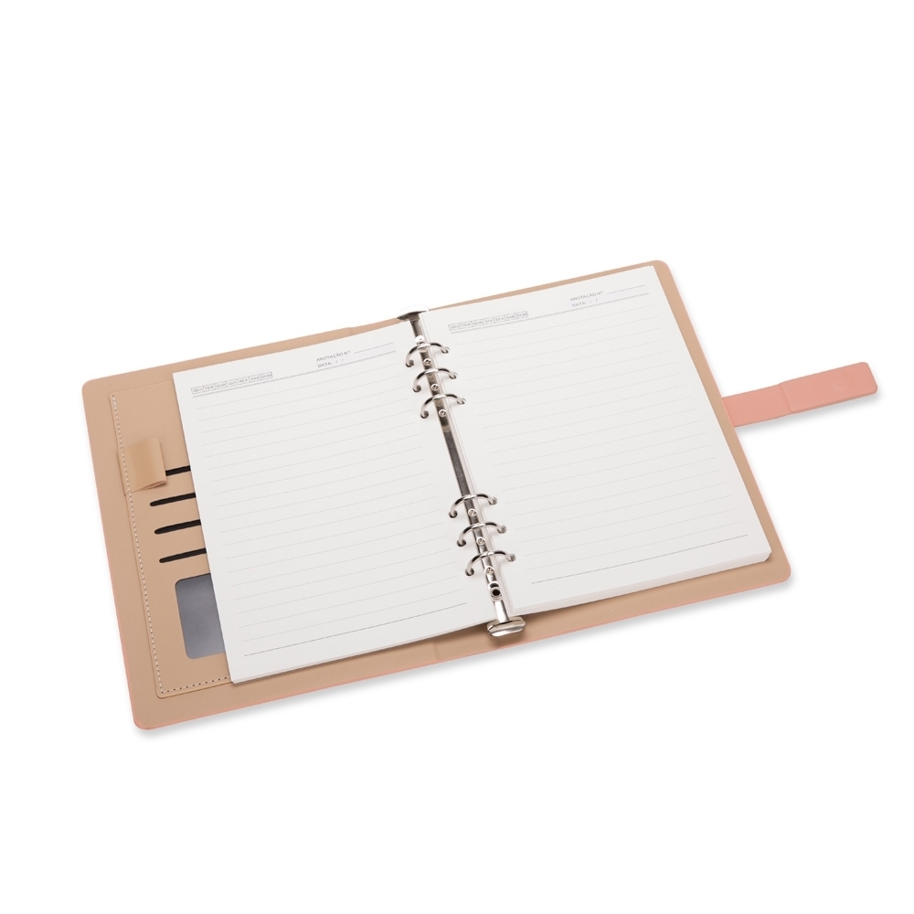 Caderno Fichário Couro Sintético Personalizado