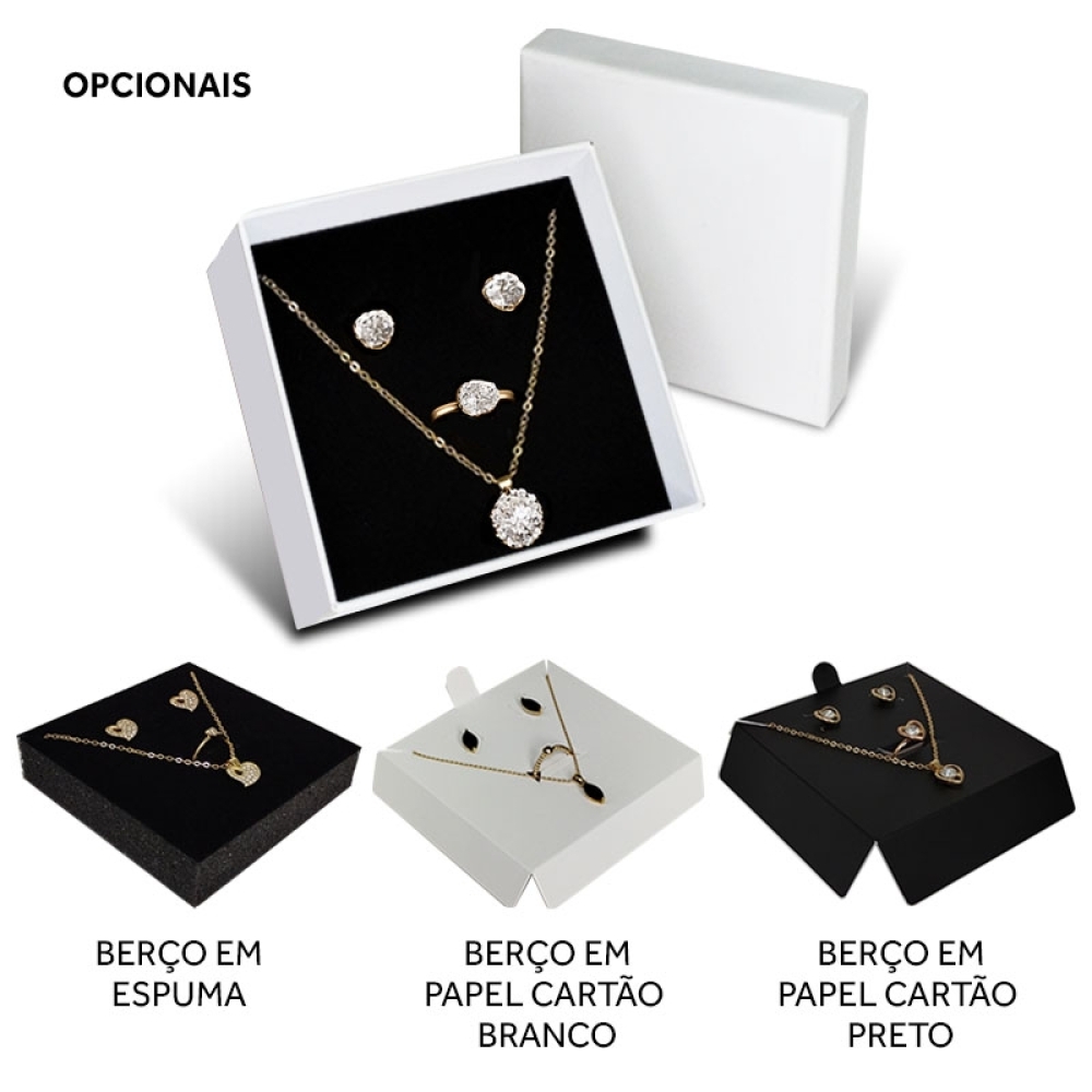Caixa Rígida para Joias Preta Linha Classic