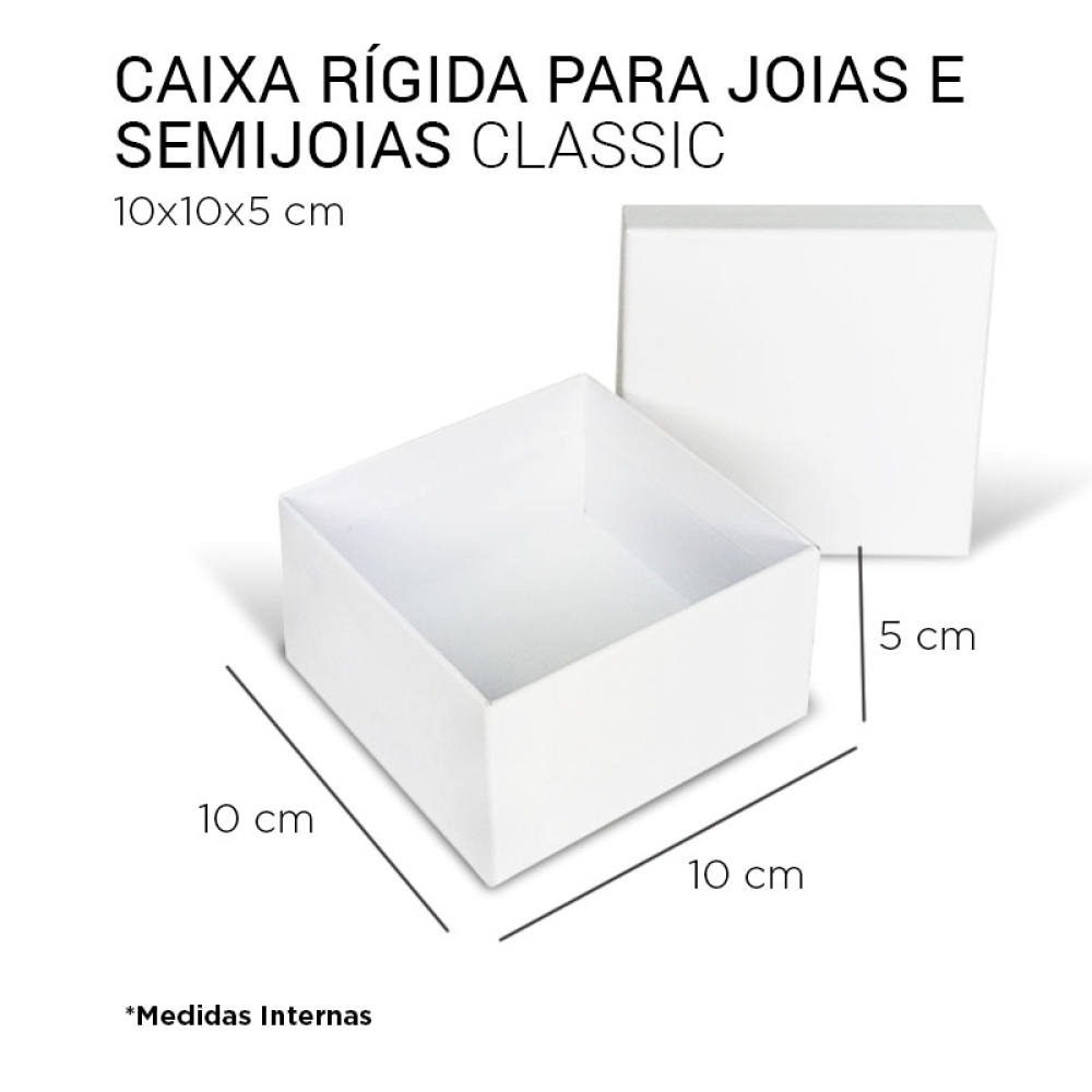 Caixa Rígida para Joias Preta Linha Classic