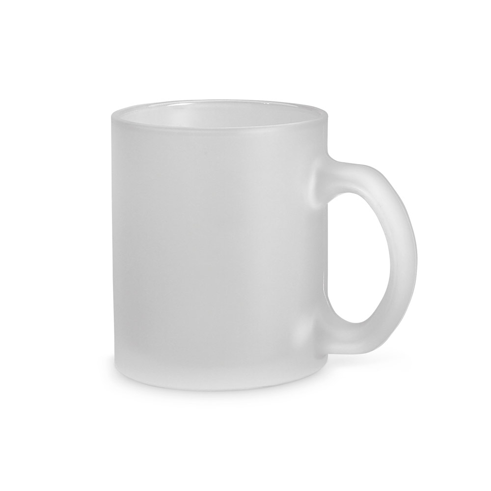 Caneca em vidro com efeito fosco 