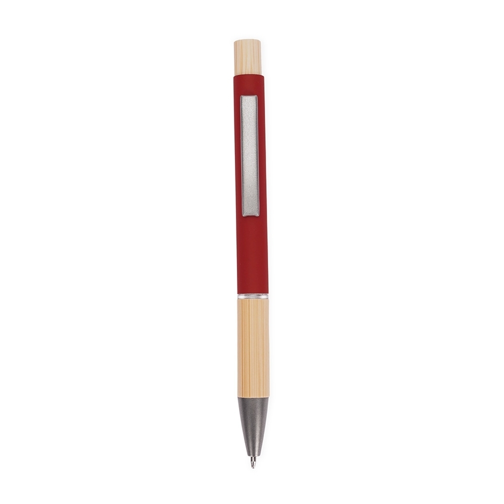 Caneta Personalizada em Metal com Detalhes em Bambu -08187