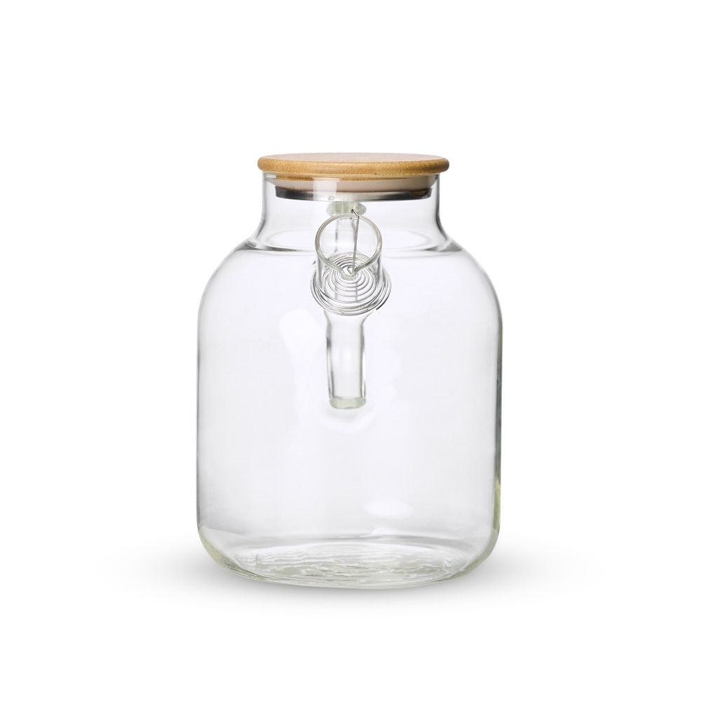 Chaleira de Vidro Borossilicato 1,8L com Tampa de Bambu