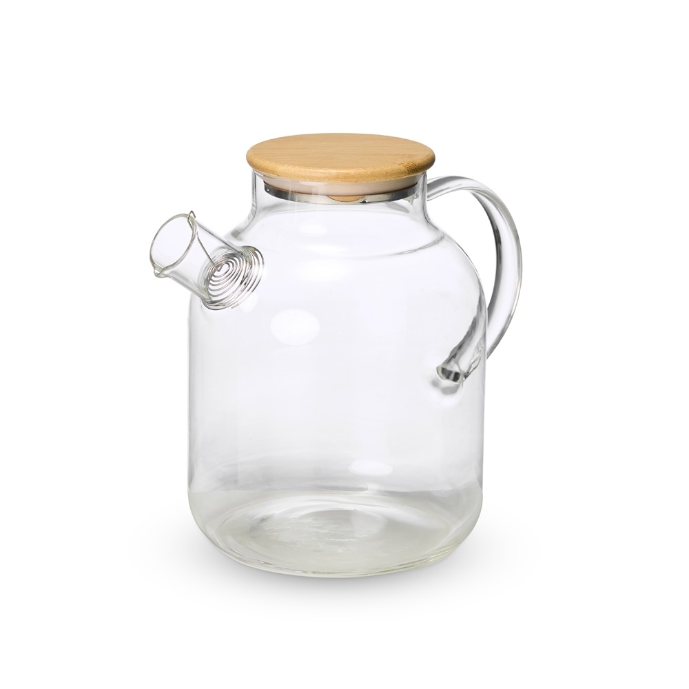 Chaleira de Vidro Borossilicato 1,8L com Tampa de Bambu