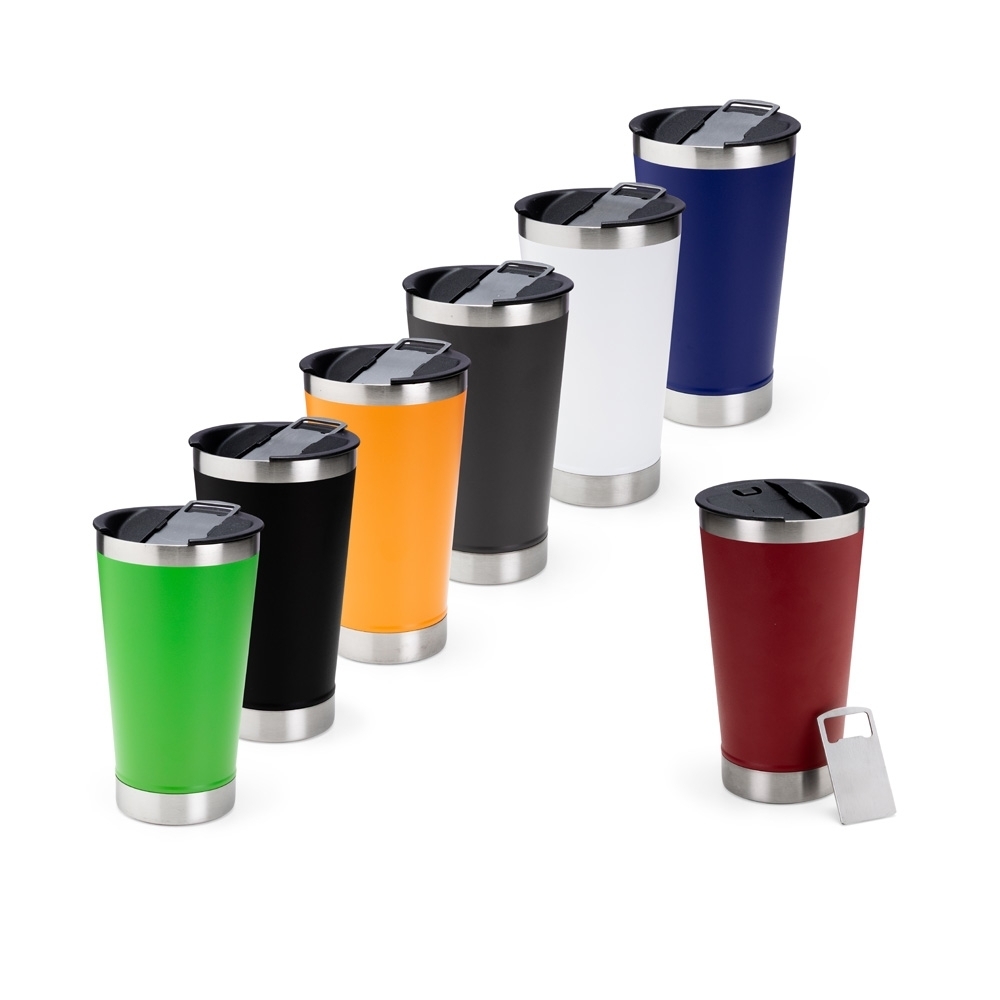 Copo Inox 500ml Personalizado com Tampa e Abridor Removível
