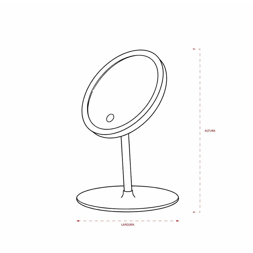 Espelho de Mesa Articulado com Iluminação LED