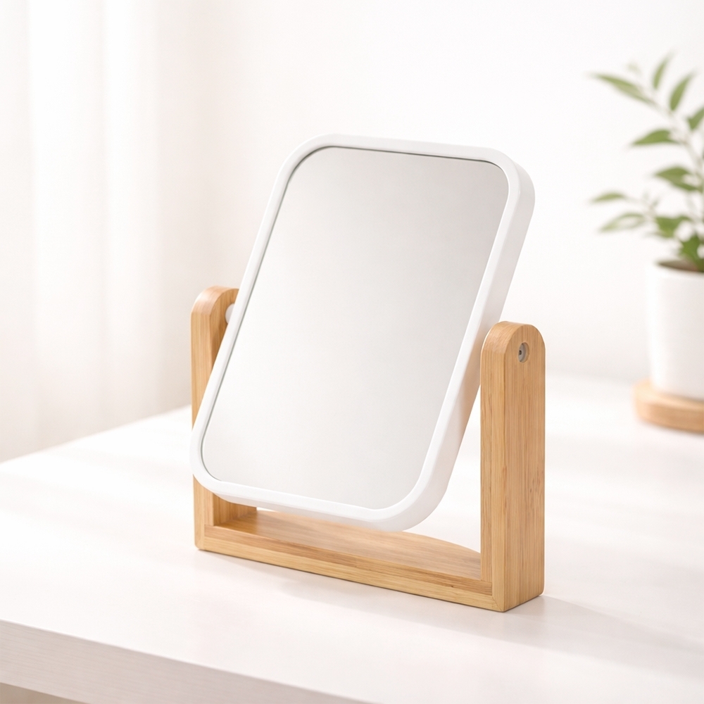 Espelho de Mesa Retangular Bambu Personalizado