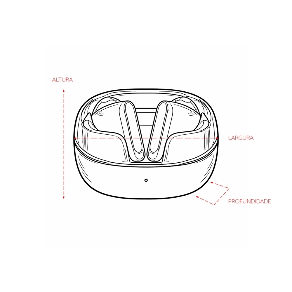 Fone de Ouvido Bluetooth com Case Carregador Personalizado