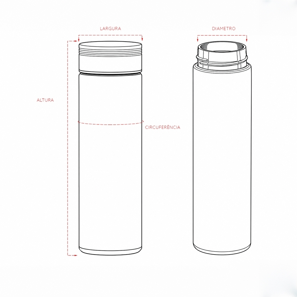 Garrafa Térmica 480ml Personalizada com Infusor em Inox