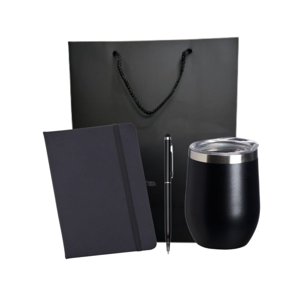 Kit Brindes Personalizado com Caneca Térmica, Caderneta e Caneta Touch -kit20207