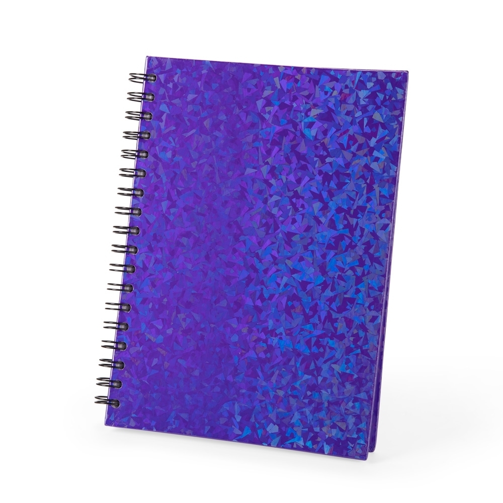 Caderno Holográfico Personalizado com 96 Folhas Pautadas e Capa Dura