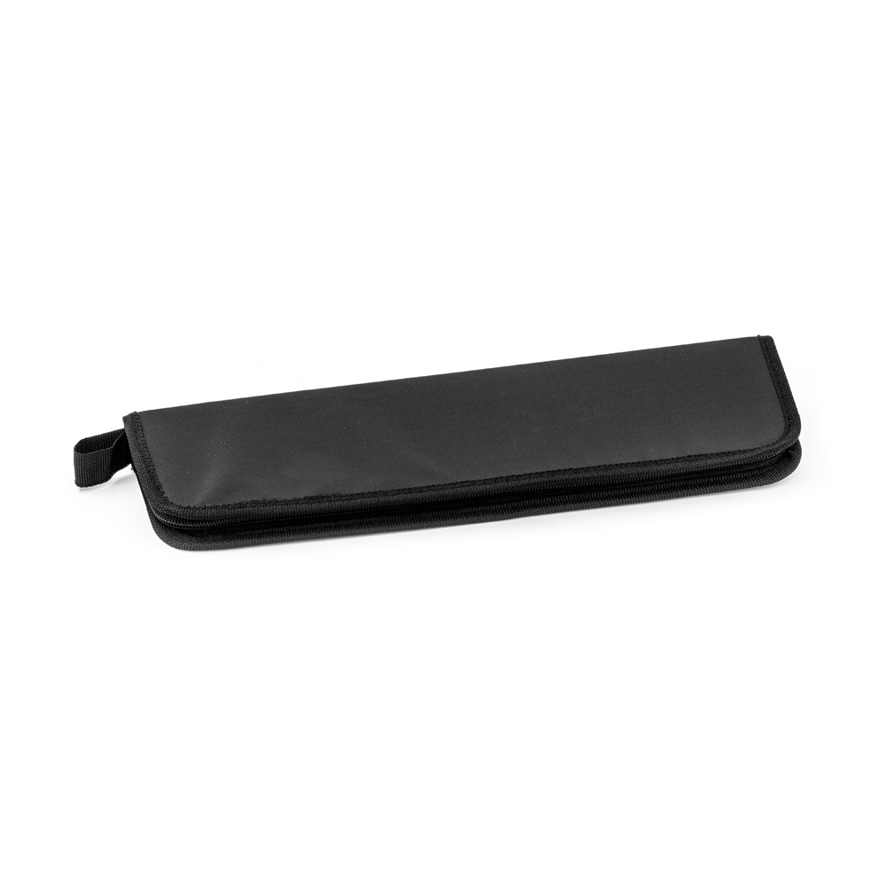 Kit Churrasco Personalizado com Estojo 210D, Faca Japonesa e Garfo em Aço Inox