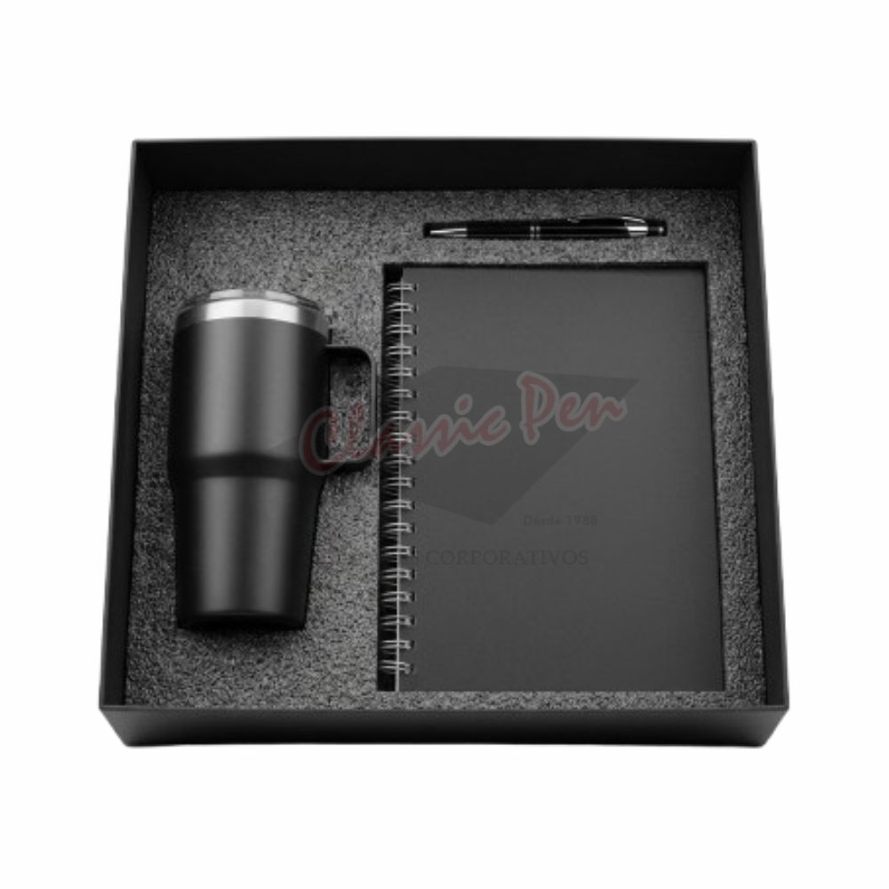 Kit Executivo Premium: Caderno, Caneca Térmica e Caneta-Kit-04083