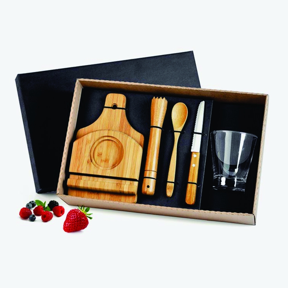 Kit Para Caipirinha Personalizado Em Bambu 