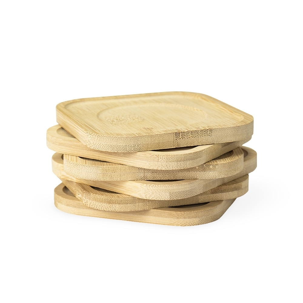 Kit Porta-Copos de Bambu com 6 Peças