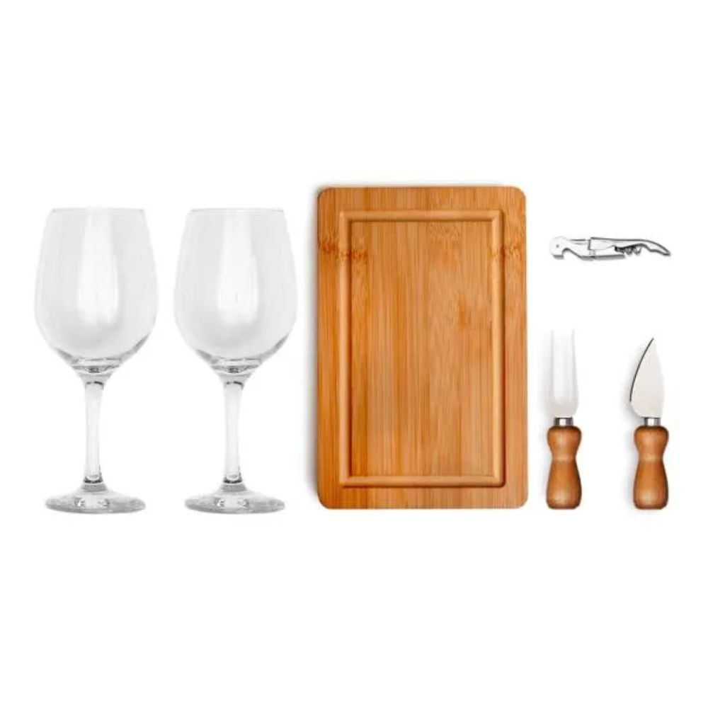 Kit Queijo e Vinho 6 Peças Personalizado