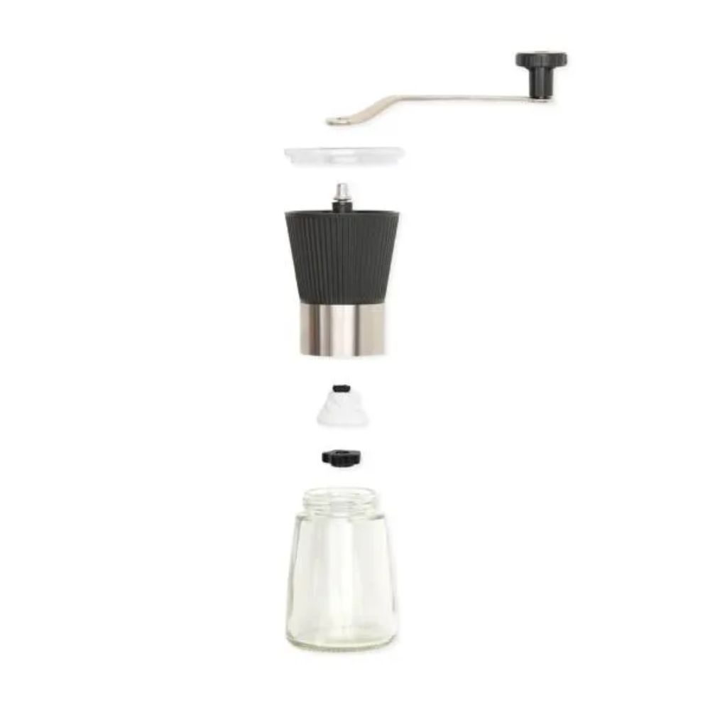 Moedor Manual de Café Personalizado em Vidro e Inox
