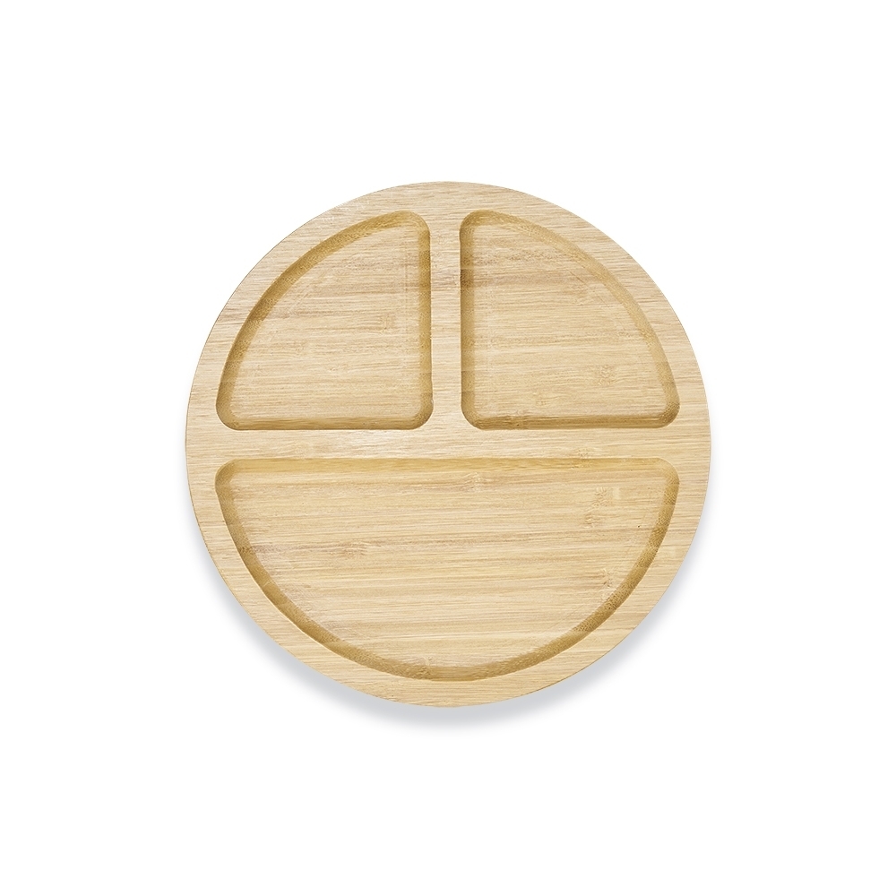 Petisqueira Pequena de Bambu Personalizada com 3 Divisórias