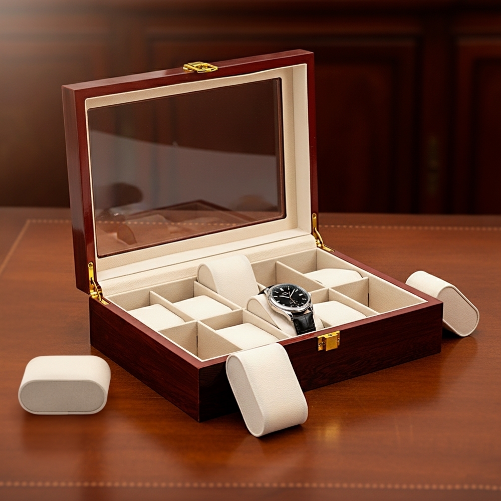 Porta-Relógios com 10 Divisórias Personalizado