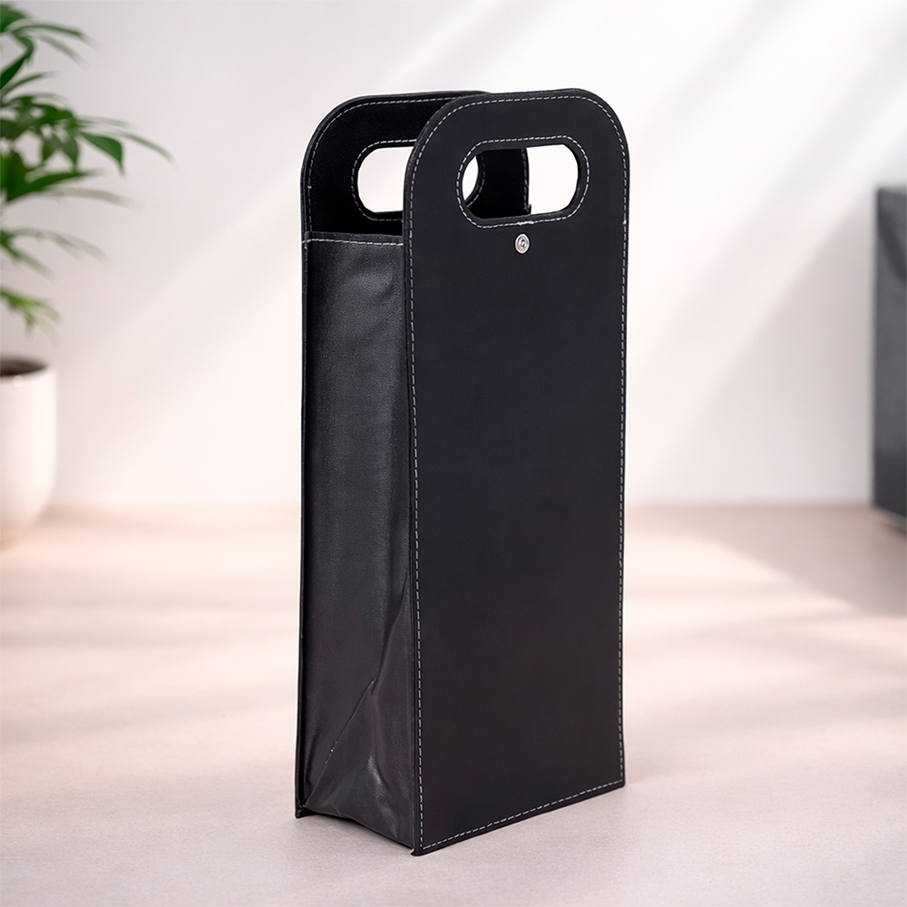 Porta-Vinho Duplo Couro Sintético Personalizado