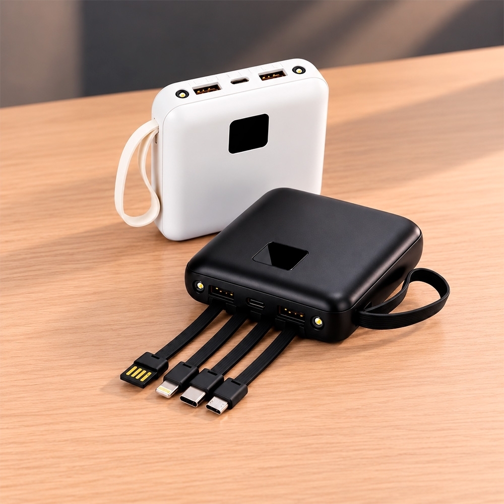 Power Bank 10.000mAh Personalizado com Lanterna e Multissaídas