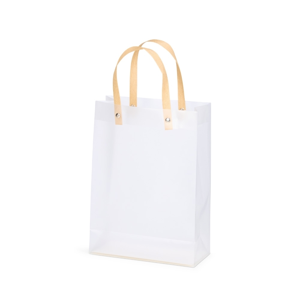 Sacola Plástica Minimalista com Alça de Papelão