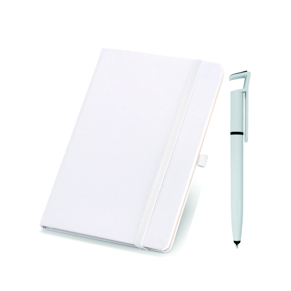 kit de caderno e caneta personalizados BRANCO-Kit0020-BRA