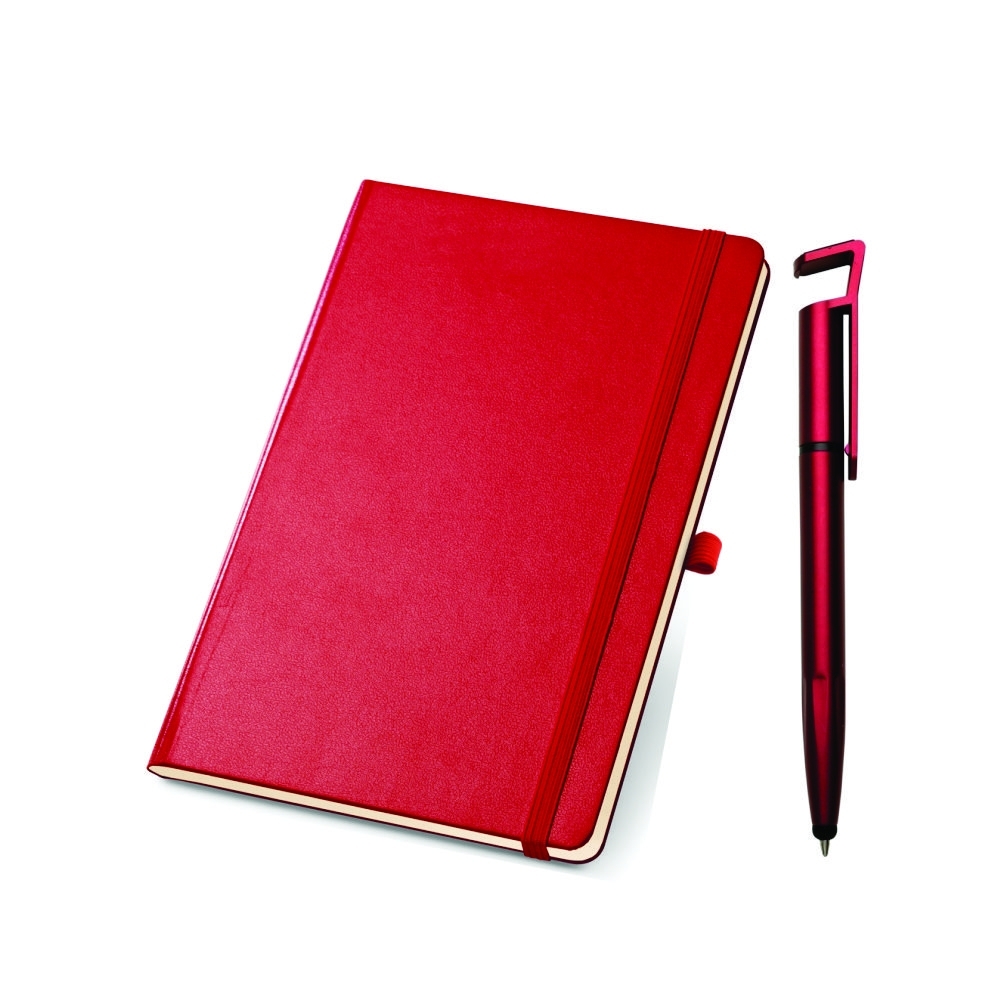 kit de caderno e caneta personalizados VERMELHO-Kit0020-VM